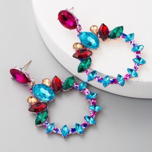 Round Rhinestone Earrings